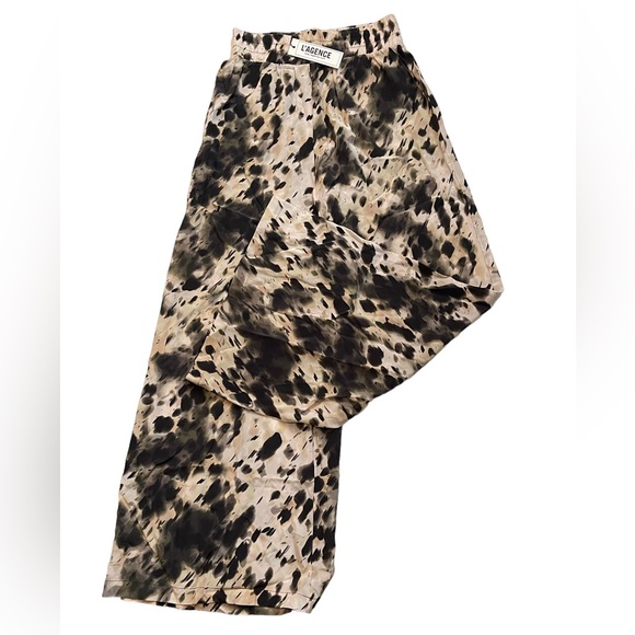 L'AGENCE Pants - L'AGENCE Smock Waist Multi-Print WideLeg Pant - Size XS